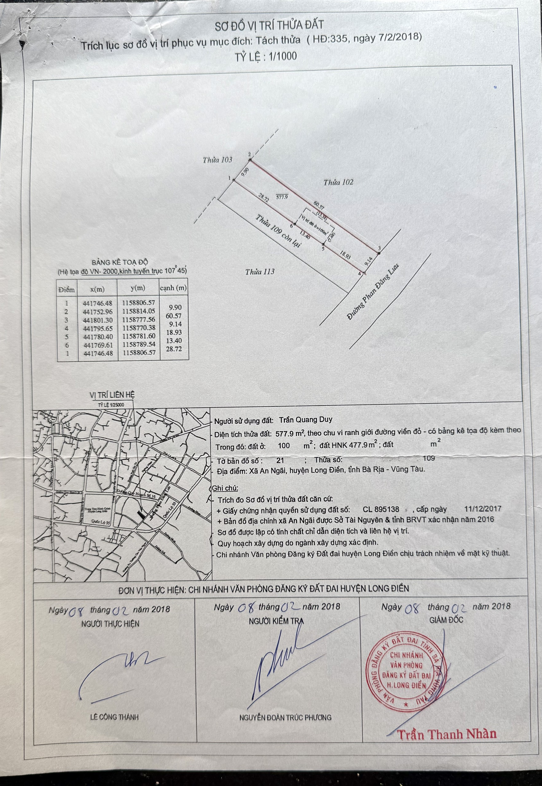 Chuyển nhượng và Bán  2 lô liền kề Mặt tiền khu trung tâm hiện hữu, mặt tiền đường Phan Đăng Lưu Phường Long Điền (2027)