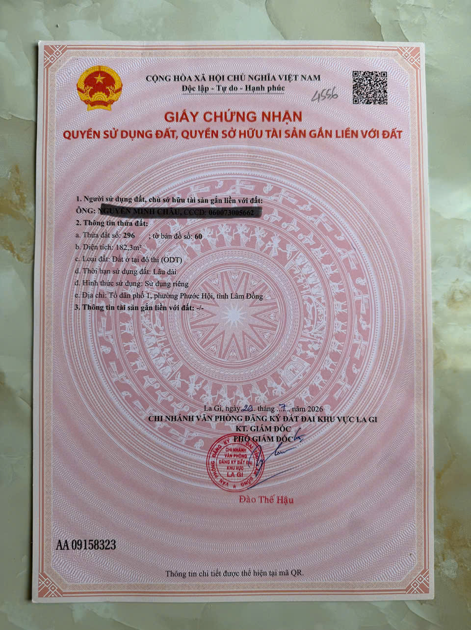 Bán lô đất 185m2, mặt tiền ngang 8m- số 30 Nguyễn Trường Tộ, Phường Phước Hội, Thị Xã La Gi, Bình Thuận