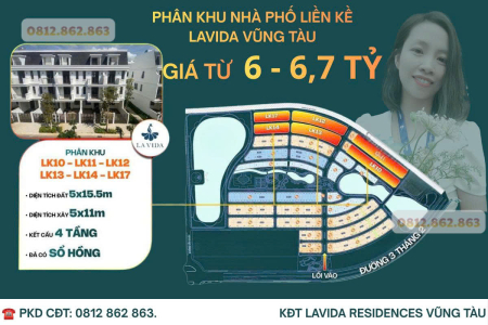 An cư sang xịn tại Lavida Vũng Tàu: Nhà phố 4 tầng đại lộ 3/2, giá rẻ nhất 5.6 tỷ