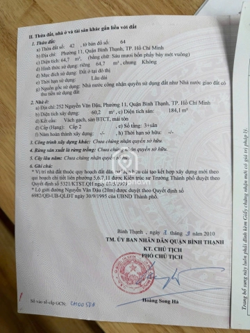 252 Đường Nguyễn Văn Đậu, Phường Bình Lợi Trung